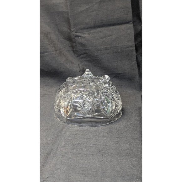 Vintage large 7" crystal 3 Footed pinwheel Candy Dish | elegant serving bowl - Picture 5 of 8